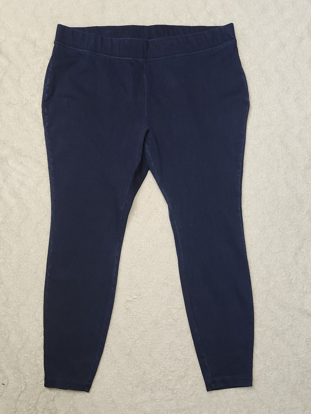 • Lands' End Starfish Pull-On Leggings Plus Sz 3X 24W 26W Denim Blue Excellent
